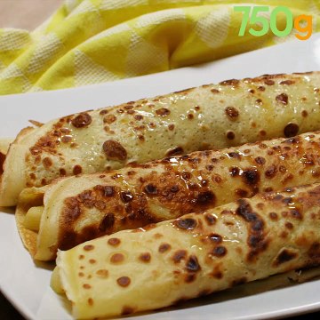 Roulés de crêpes pommes, poires et miel