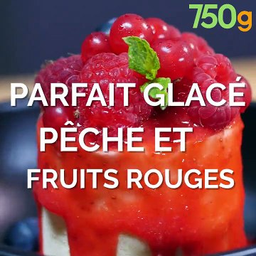 Parfait glacé pêches et fruits rouges