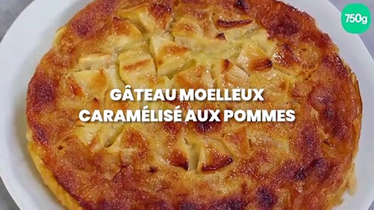 Gâteau moelleux et caramélisé aux pommes