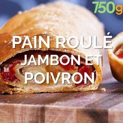 Pain roulé jambon et poivrons