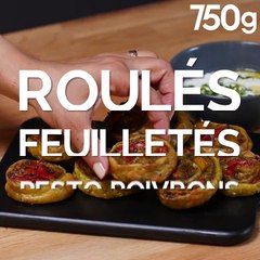 下载视频: Roulés feuilletés au pesto et aux poivrons