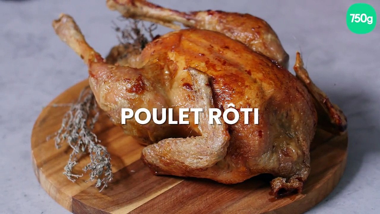 Poulet fermier rôti au four