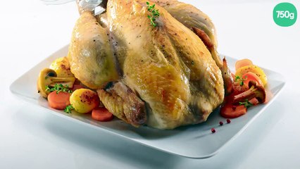 Chapon rôti au four