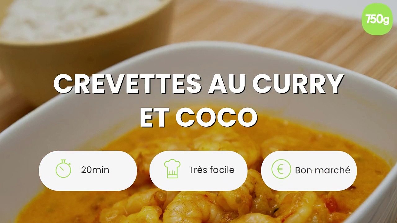 Crevettes au curry et coco