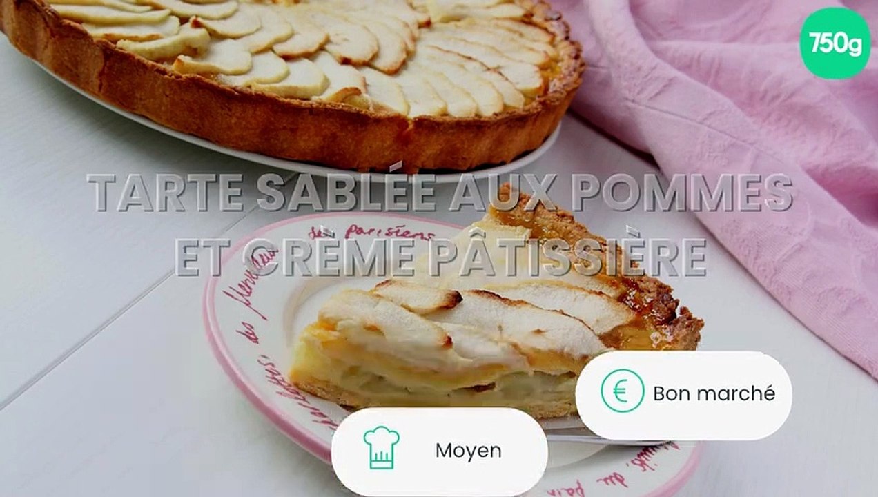 Tarte sablée aux pommes et crème pâtissière