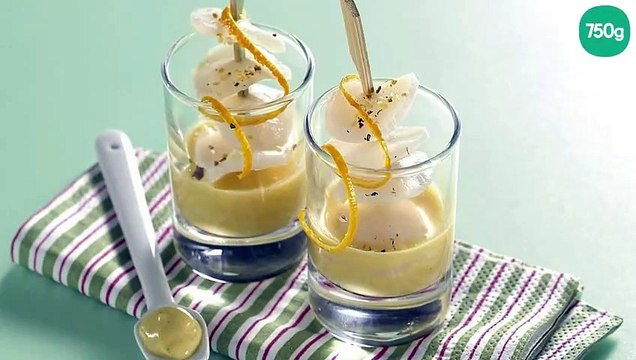 Nage de Saint-Jacques en verrines