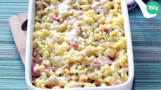 Gratin de coquillettes jambon & gruyère
