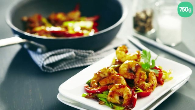 Crevettes sautées à la thaï