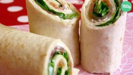 Wraps de saumon fumé, Saint Moret et Salade verte