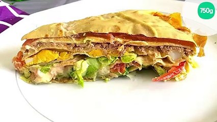 Gâteau de crêpes salé