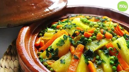 Tajine de carottes, petits pois et pommes de terre