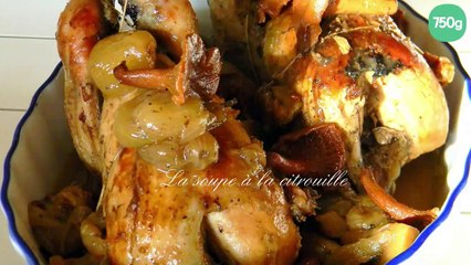 Perdrix aux raisins et aux champignons des bois