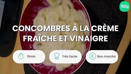 Concombres à la crème fraîche et vinaigre