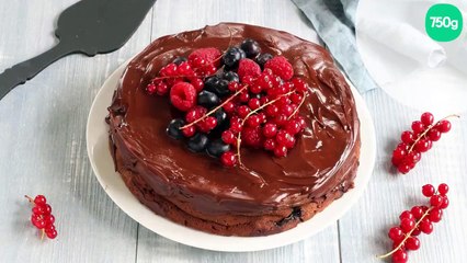 Gâteau au chocolat, mascarpone et fruits rouges