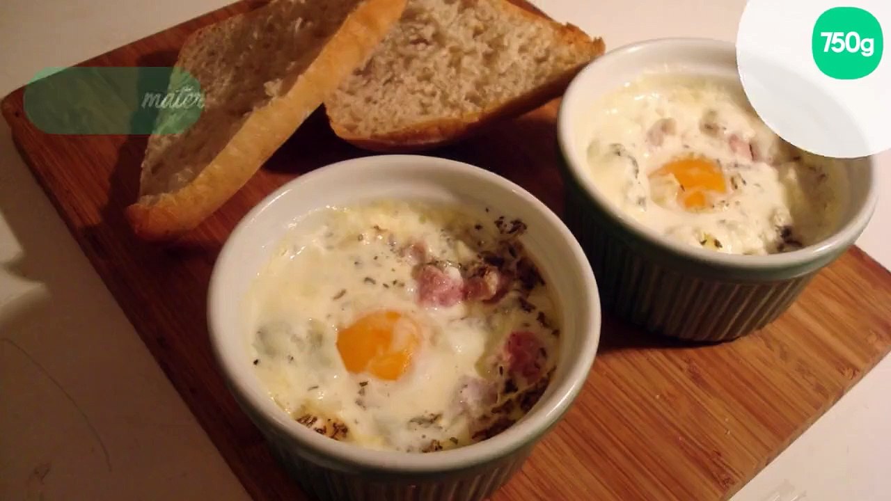Œufs cocottes aux dés de jambon