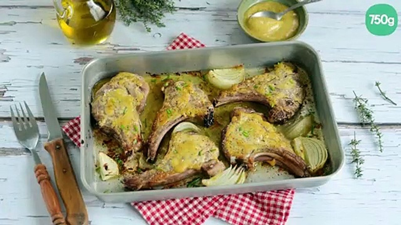 Côtelettes d'agneau à la moutarde et au miel