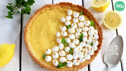 Tarte au citron et sa meringue dorée au four