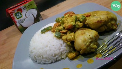 Poulet coco / curry et courgettes