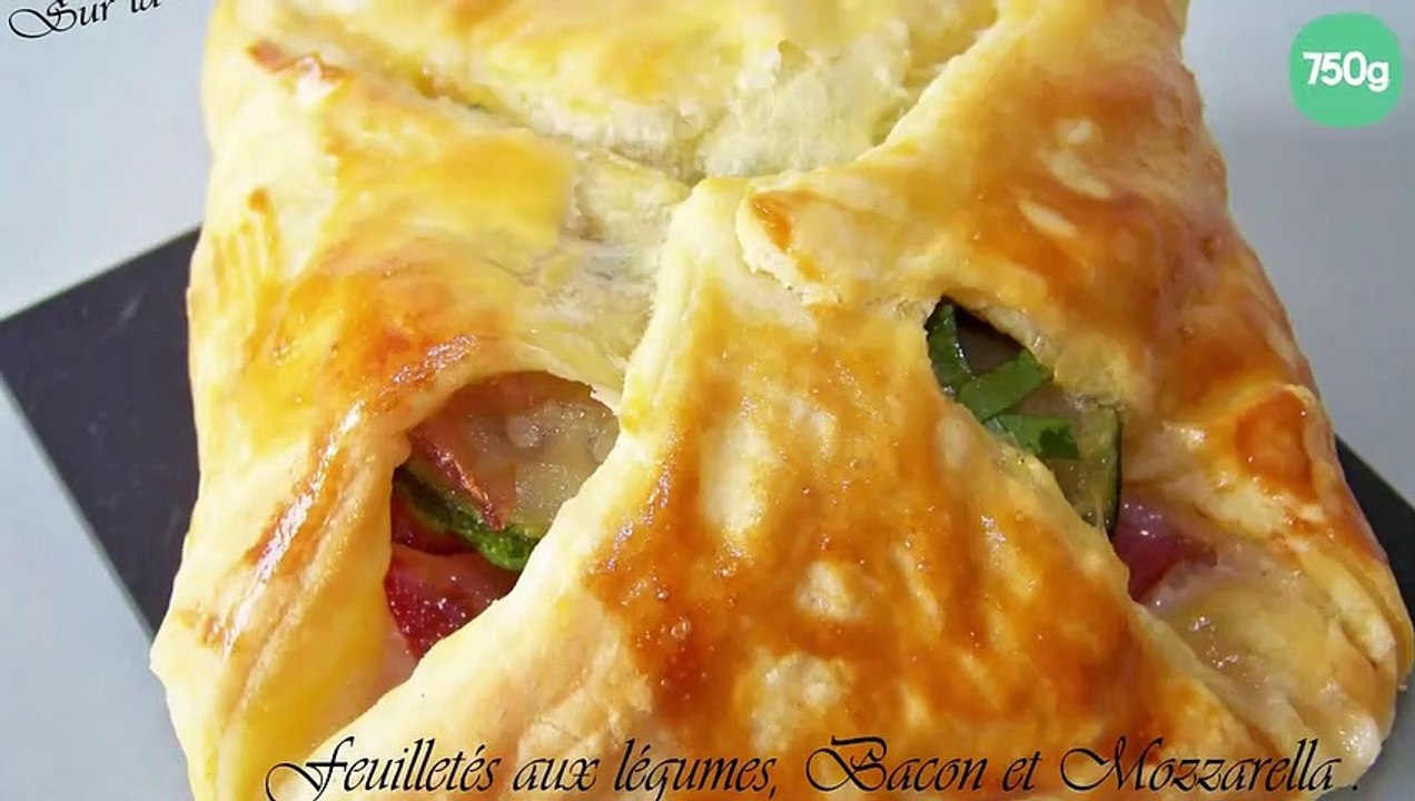 Feuilletés aux légumes, bacon et mozzarella