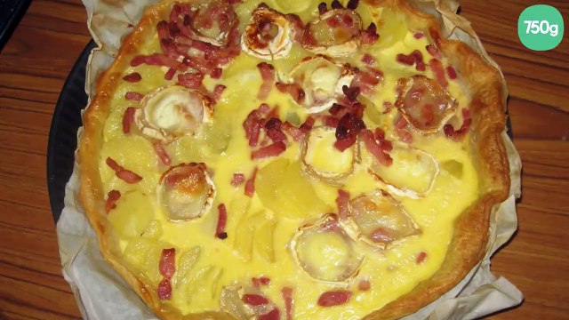 Tarte pommes de terre lardons et chèvre