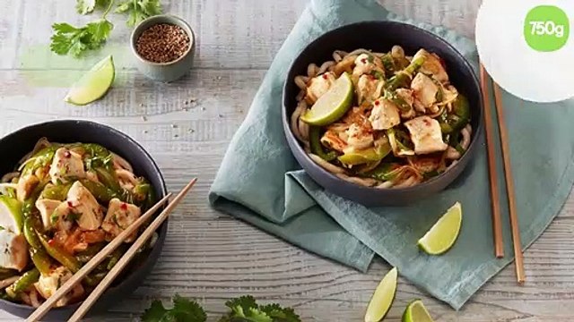 Poulet sauce aigre douce aux poivrons et citron vert