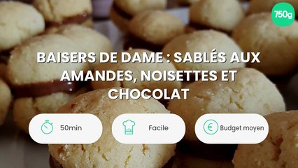 Tải video: Baisers de dame : sablés aux amandes, noisettes et chocolat