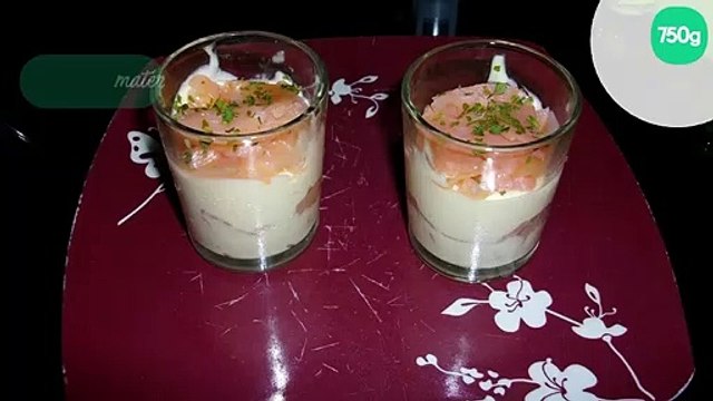 Verrines saumon fumé et mascarpone citronnée