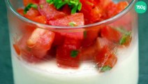 Panna cotta au chèvre et son tartare de tomates