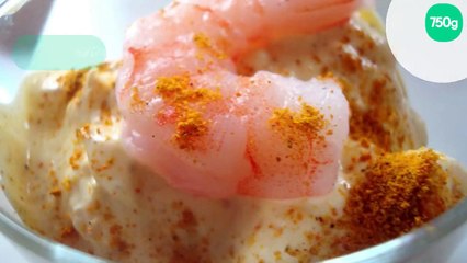 Verrine crème de curry, ananas et crevette