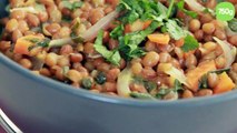 Lentilles à l'indienne ou dahl (coriandre, curry, curcuma, gingembre et lait de coco)