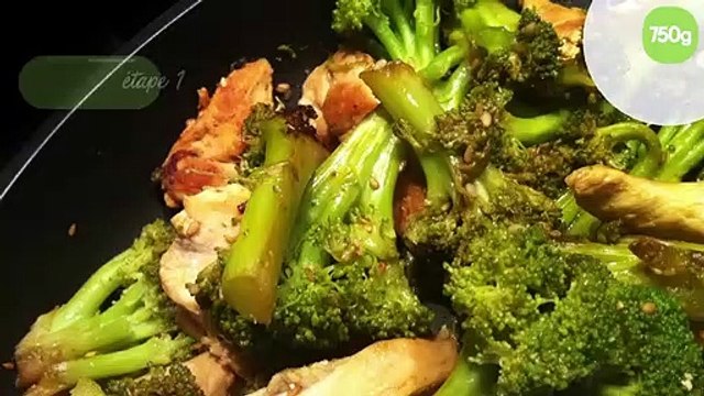 Poulet et brocolis sautés au sésame