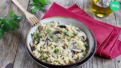 Blesotto au blé et champignons de Paris