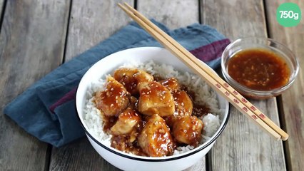 Poulet caramelisé à la sauce piquante sriracha