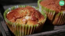 Muffins à la rhubarbe et au sucre perlé