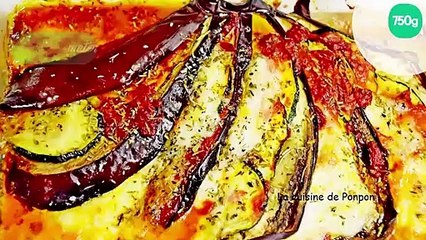 Éventail d'aubergine au confit de poivron rouge et herbes de Provence, plat végétarien