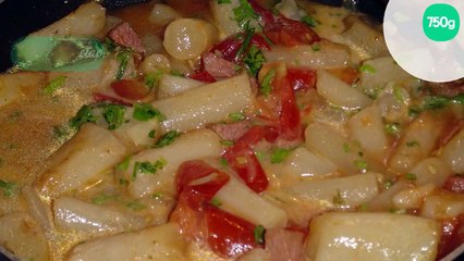 Salsifis au jambon et tomates