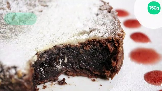 Fondant au chocolat gourmand et gelée de groseilles