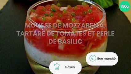 Tải video: Mousse de mozzarella, tartare de tomates et perle de basilic