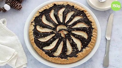 Tarte au chocolat et poire vegan
