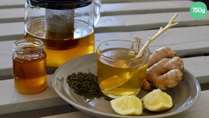 Thé gingembre, miel et citron