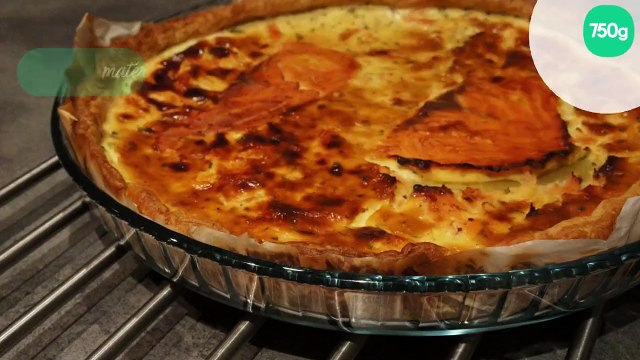 Tarte saumon fumé, ail et fines herbes