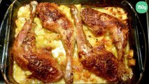 Gratin de cuisses de poulet aux pommes de terres gratinées