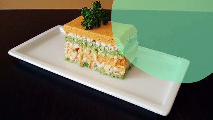 Mille-feuilles de carottes, brocoli et surimi