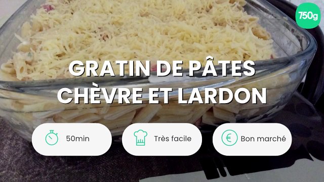 Gratin de pâtes chèvre et lardon