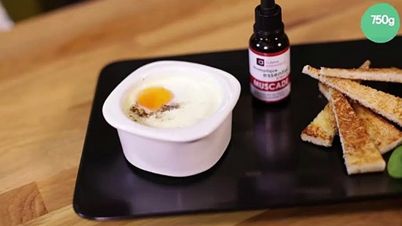 Œuf cocotte aux épinards, Comté et crème de muscade