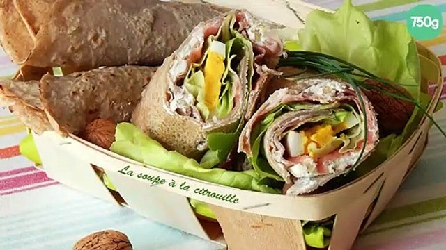 Wraps de sarrasin fromage aux noix et jambon de Parme