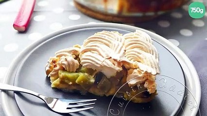 Tarte à la rhubarbe meringuée Alsacienne