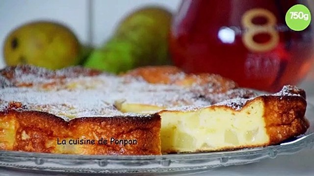 Gâteau à la ricotta et poires, sans farine et sans beurre!
