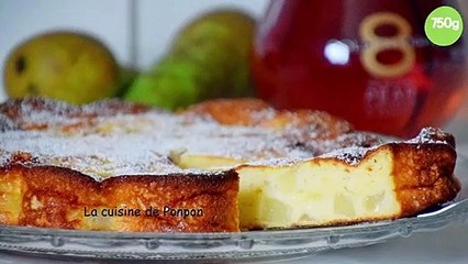 Gâteau à la ricotta et poires, sans farine et sans beurre!