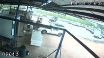 Escaping a Collapsing Roof Caused by Storm